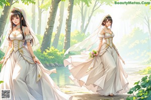 A woman in a wedding dress with a crown on her head.