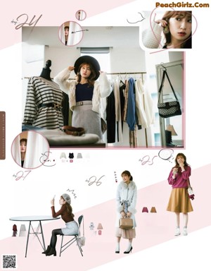 A magazine page with a bunch of clothes on it.