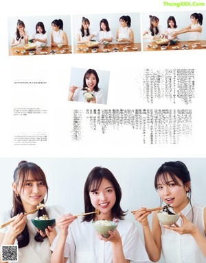 A group of young women holding bowls and spoons.