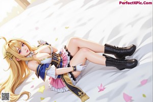 A woman in a maid outfit posing for a picture.